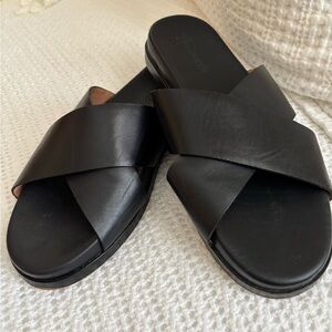 Madewell Black Leather Women's Slide Sandals Size 7